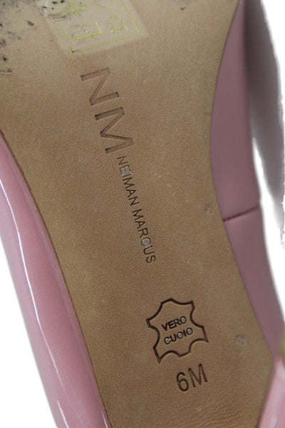Neiman Marcus Womens Patent Leather Pointed Toe Pumps Pink Size 6 Medium