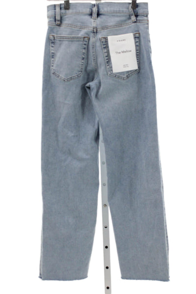 Frame Womens Straight Jeans Blue High Rise Cotton Blend Button Size 23