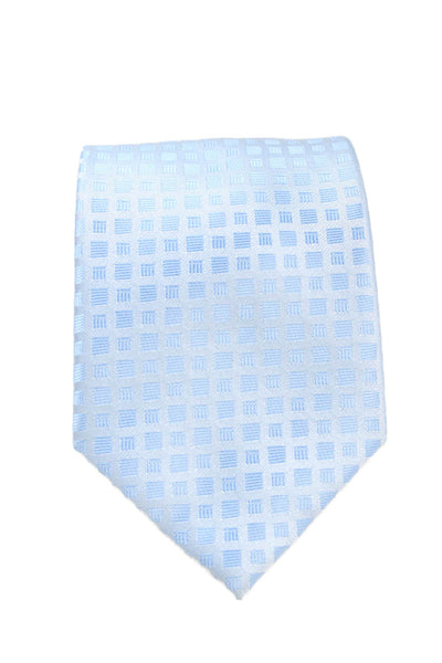 Pierre Cardin Paris Mens Square Print Classic Necktie Sky Blue