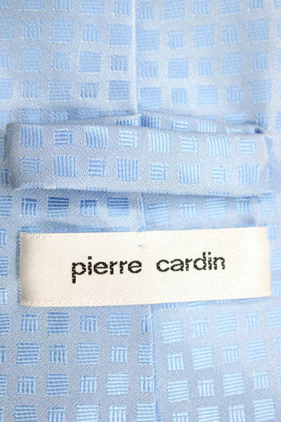 Pierre Cardin Paris Mens Square Print Classic Necktie Sky Blue