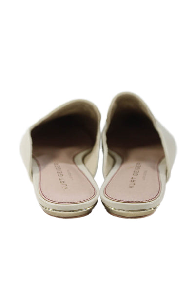 Kurt Geiger London Womens Leather Embroidered Mule Flats White Size 36 6