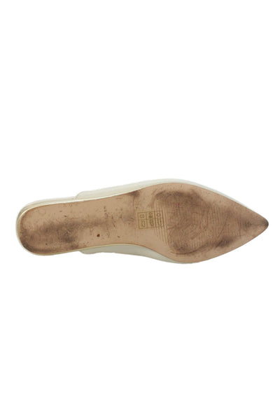 Kurt Geiger London Womens Leather Embroidered Mule Flats White Size 36 6
