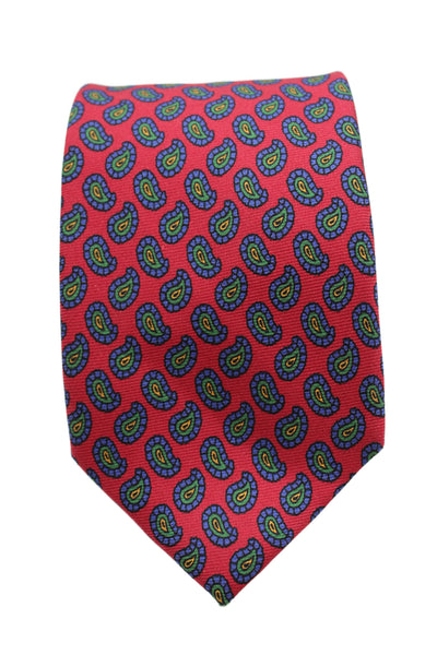 Polo Ralph Lauren Mens Silk Paisley Print Necktie Multi Colored