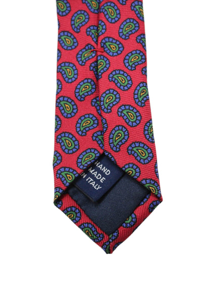 Polo Ralph Lauren Mens Silk Paisley Print Necktie Multi Colored