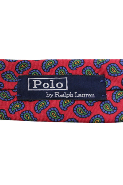 Polo Ralph Lauren Mens Silk Paisley Print Necktie Multi Colored