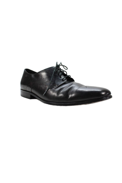 Boss Hugo Boss Mens Leather Lace Up Oxford Dress Shoes Black Size 11.5