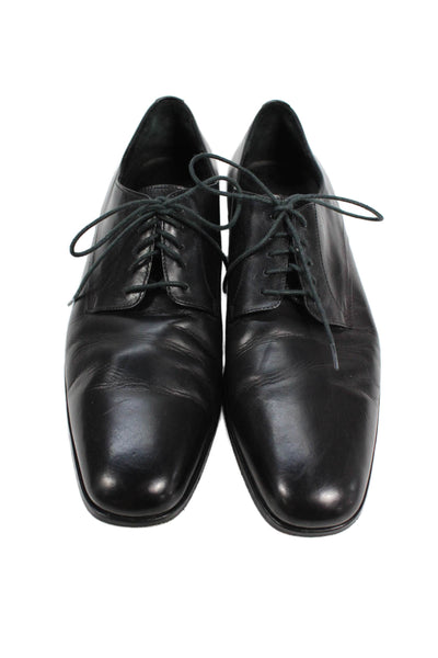 Boss Hugo Boss Mens Leather Lace Up Oxford Dress Shoes Black Size 11.5