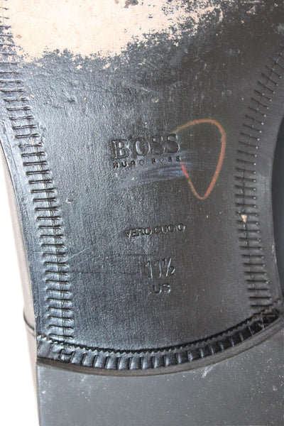 Boss Hugo Boss Mens Leather Lace Up Oxford Dress Shoes Black Size 11.5