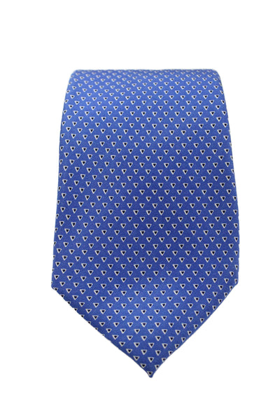 Banana Republic Mens Silk Triangle Print Necktie Blue Multi Colored