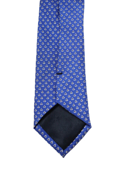 Banana Republic Mens Silk Triangle Print Necktie Blue Multi Colored