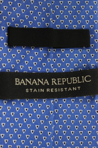 Banana Republic Mens Silk Triangle Print Necktie Blue Multi Colored