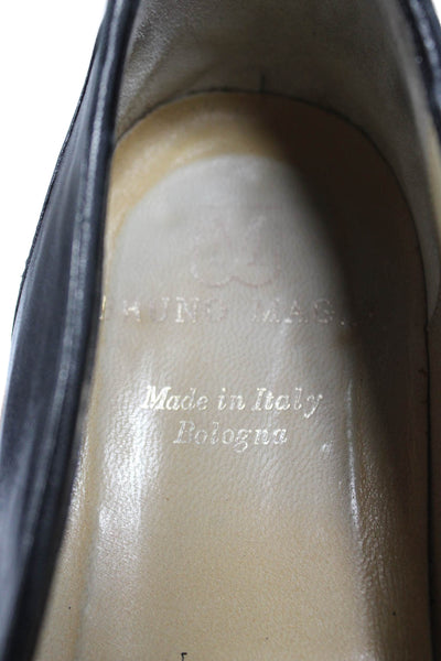Bruno Magli Mens Leather Lizard Print Dress Shoe Loafers Black Size 10.5 Medium