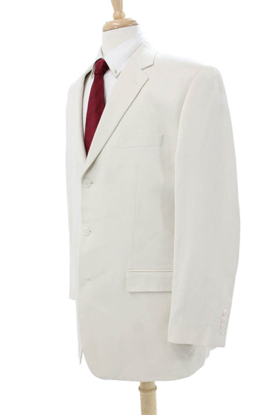 Calvin Klein Mens Silk Beige Blazer Button Closure Size 44