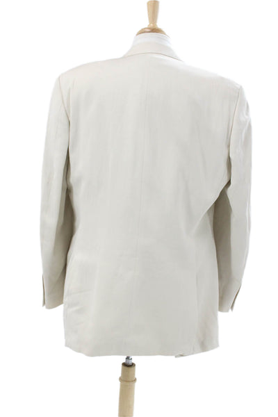 Calvin Klein Mens Silk Beige Blazer Button Closure Size 44