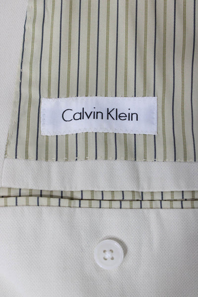 Calvin Klein Mens Silk Beige Blazer Button Closure Size 44