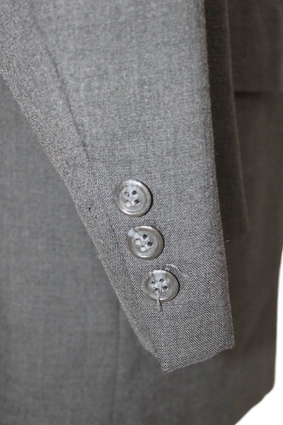 Brooks Brothers Mens Wool Gray Blazer Button Front Size 42