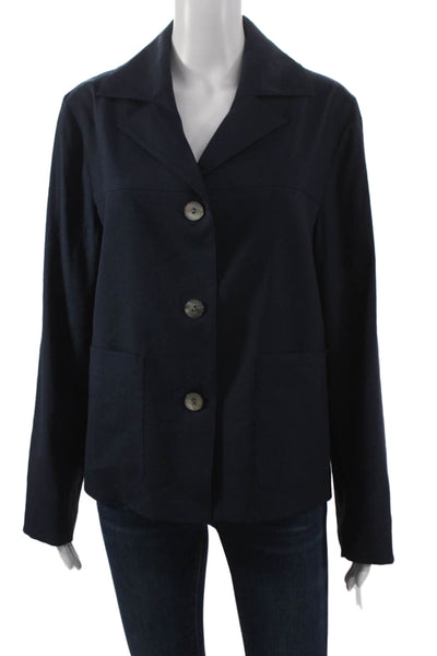 Estelle & Finn Women Blazer Blue Linen Long Sleeve Size 8