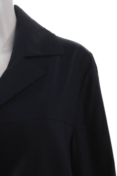 Estelle & Finn Women Blazer Blue Linen Long Sleeve Size 8