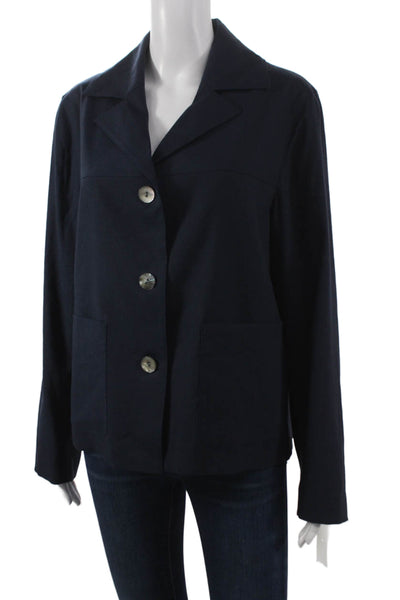 Estelle & Finn Women Blazer Blue Linen Long Sleeve Size 8