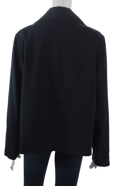 Estelle & Finn Women Blazer Blue Linen Long Sleeve Size 8