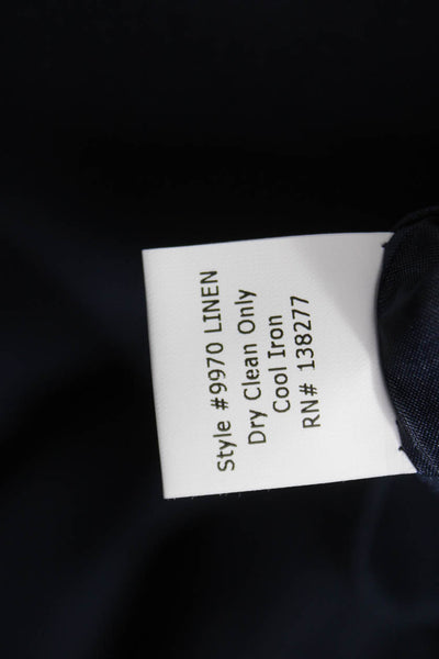 Estelle & Finn Women Blazer Blue Linen Long Sleeve Size 8