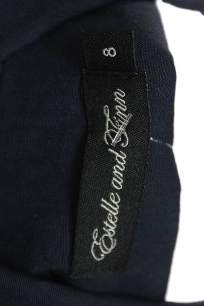 Estelle & Finn Women Blazer Blue Linen Long Sleeve Size 8