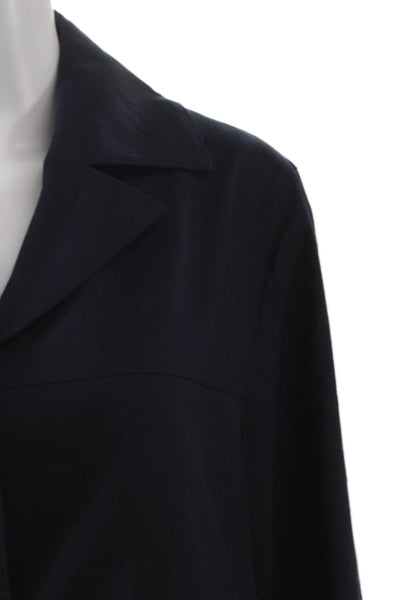 Estelle & Finn Women Blue Linen Blend Blazer Long Sleeve Button Size 10