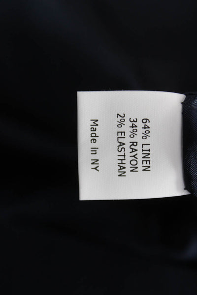 Estelle & Finn Women Blue Linen Blend Blazer Long Sleeve Button Size 10