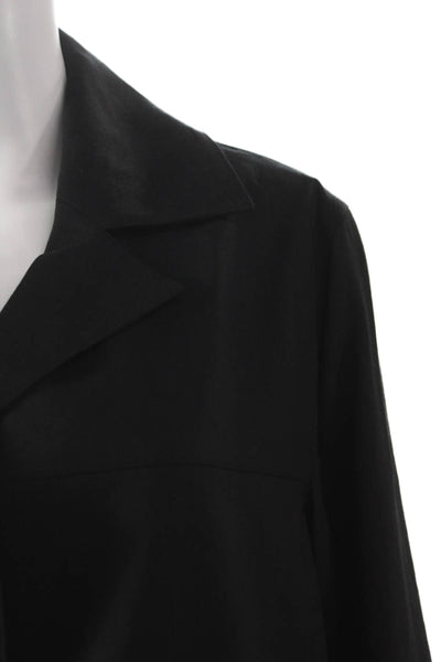 Estelle & Finn Womens Basic Jacket Black Linen Button Long Sleeve Size 8