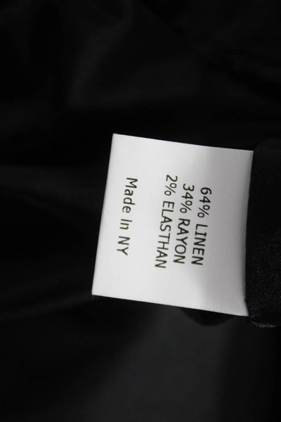 Estelle & Finn Womens Basic Jacket Black Linen Button Long Sleeve Size 8