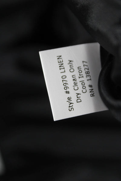 Estelle & Finn Womens Basic Jacket Black Linen Button Long Sleeve Size 8