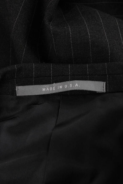 Hickey Freeman Mens Gray Striped Worsted Wool Blazer Button Size 40