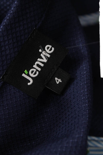 J Envie Women Blue Basic Jacket Cotton Blend Long Sleeve Button Size 4