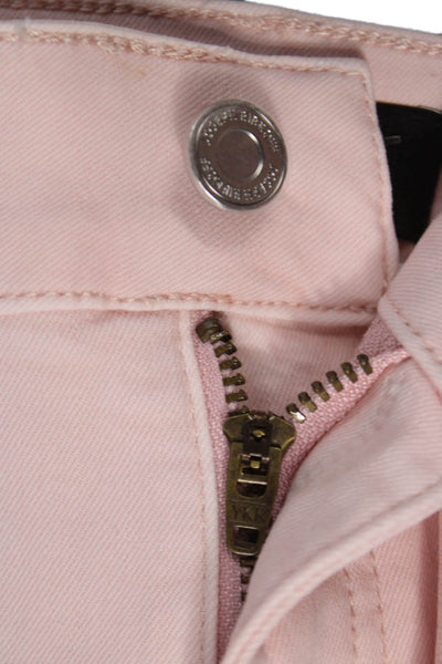 Joseph Ribkoff Women Pink Cropped Jeans Cotton Blend High Rise Size 18