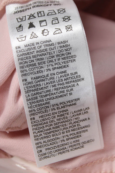 Joseph Ribkoff Women Pink Cropped Jeans Cotton Blend High Rise Size 18