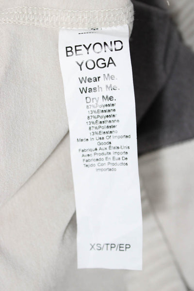Beyond Yoga Women Cropped Tank Gray Colorblock Square Neck Size XS