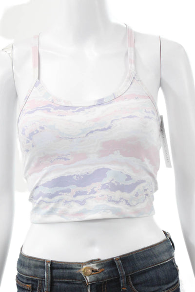 Beyond Yoga Womens Cropped Tank Multicolor Scoop Neck Abstract Size XS