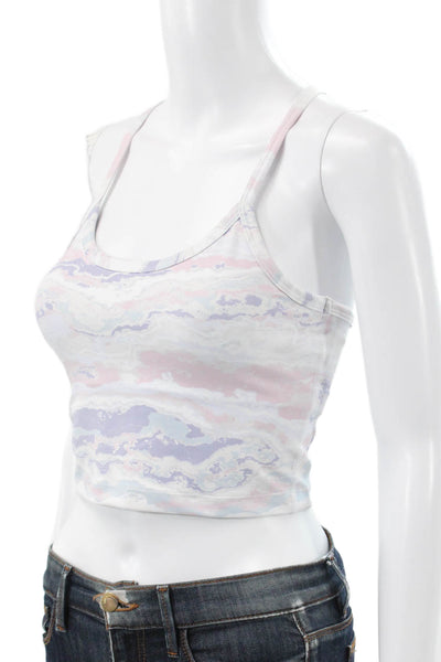 Beyond Yoga Womens Cropped Tank Multicolor Scoop Neck Abstract Size XS