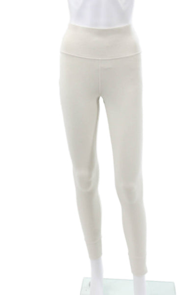 Athleta Women Ivory Ankle Leggings Polyester Blend Pull On Size S