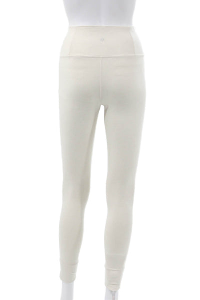 Athleta Women Ivory Ankle Leggings Polyester Blend Pull On Size S