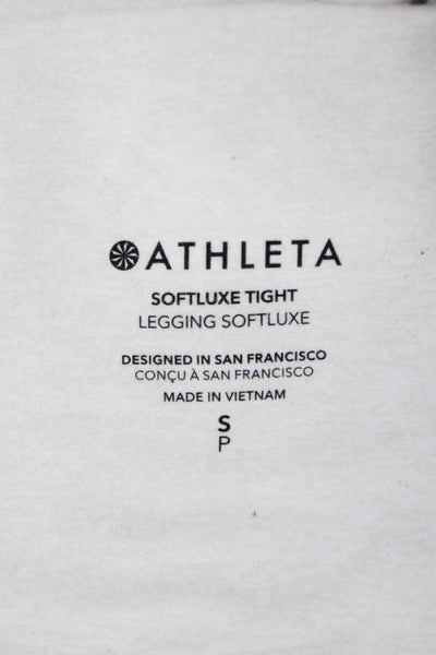 Athleta Women Ivory Ankle Leggings Polyester Blend Pull On Size S