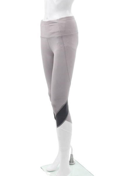 Apana Womens Capri Leggings Gray Colorblock Polyester Pull On Size S
