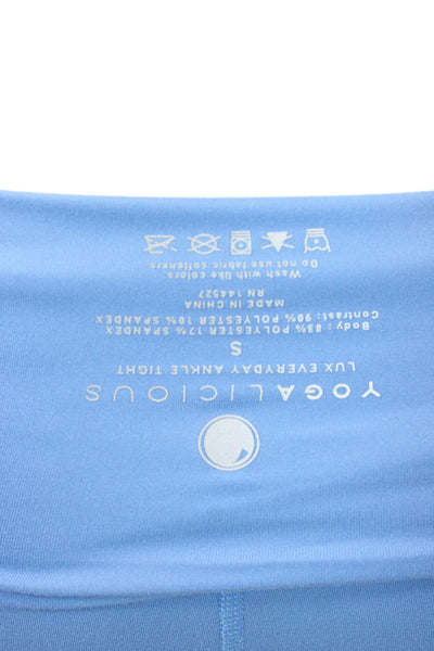 Yogalicious Womens Blue Ankle Leggings Polyester Solid Size S