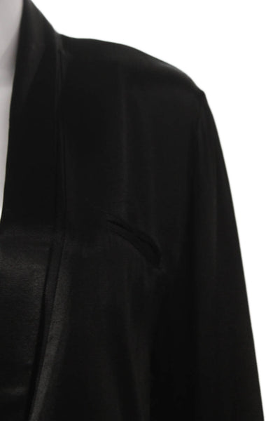 Gold Hawk Women Basic Black V-Neck Long Sleeve Blouse Size XS