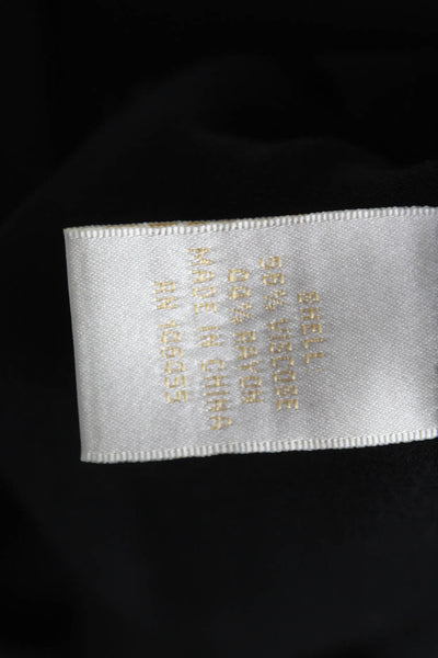Gold Hawk Women Basic Black V-Neck Long Sleeve Blouse Size XS