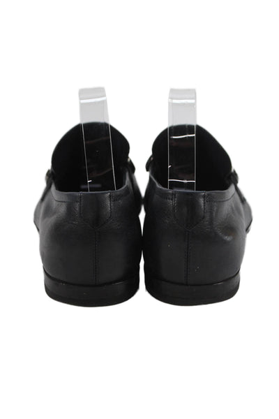 Salvatore Ferragamo Mens Leather Casual Slip On Loafers Black Size 7