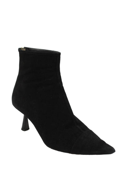 Jimmy Choo Womens Suede Pointed Toe Ankle Boots Black Size 11