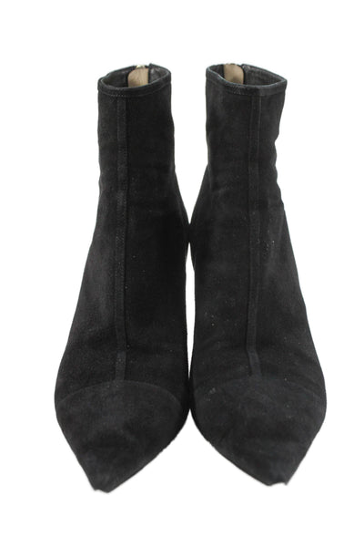 Jimmy Choo Womens Suede Pointed Toe Ankle Boots Black Size 11