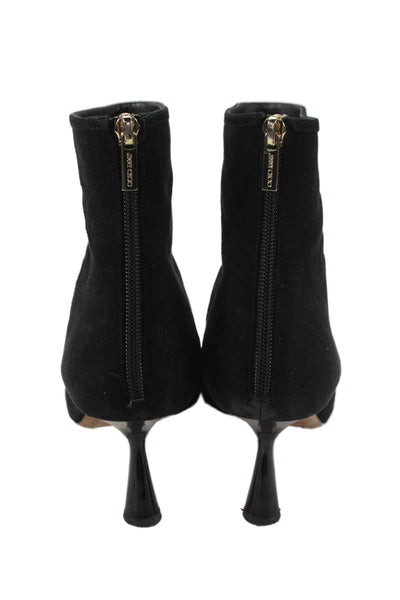 Jimmy Choo Womens Suede Pointed Toe Ankle Boots Black Size 11