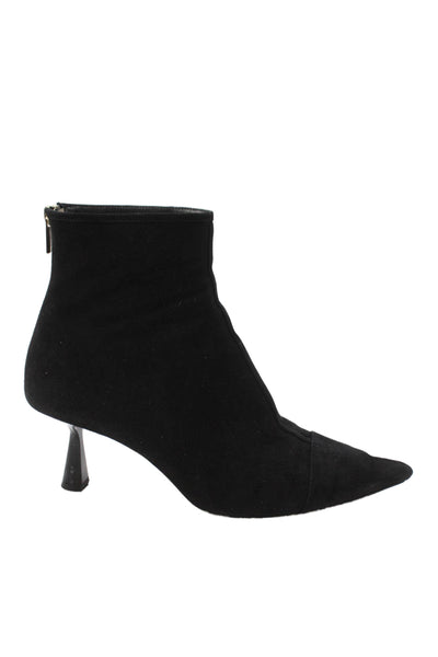 Jimmy Choo Womens Suede Pointed Toe Ankle Boots Black Size 11